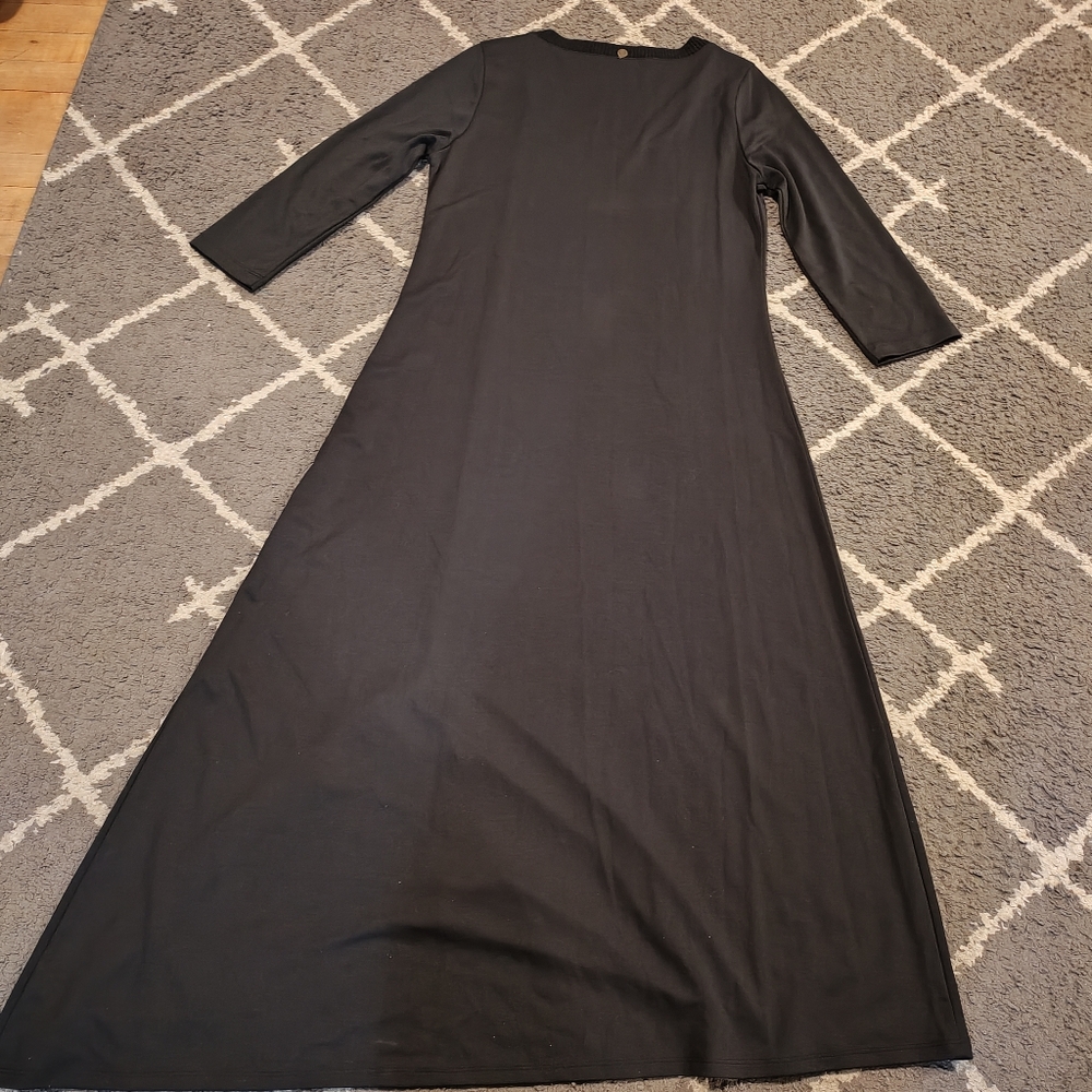 Soft Surroundings Black Maxi Dress Size MT Long Sleeve - Picture 5 of 7